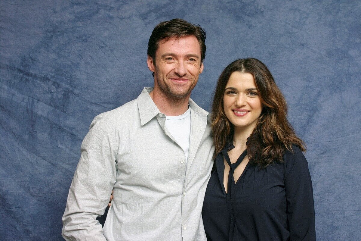 Hugh Jackman and Rachel Weisz taking a picture at the Regency Beverly Wilshire Hotel.