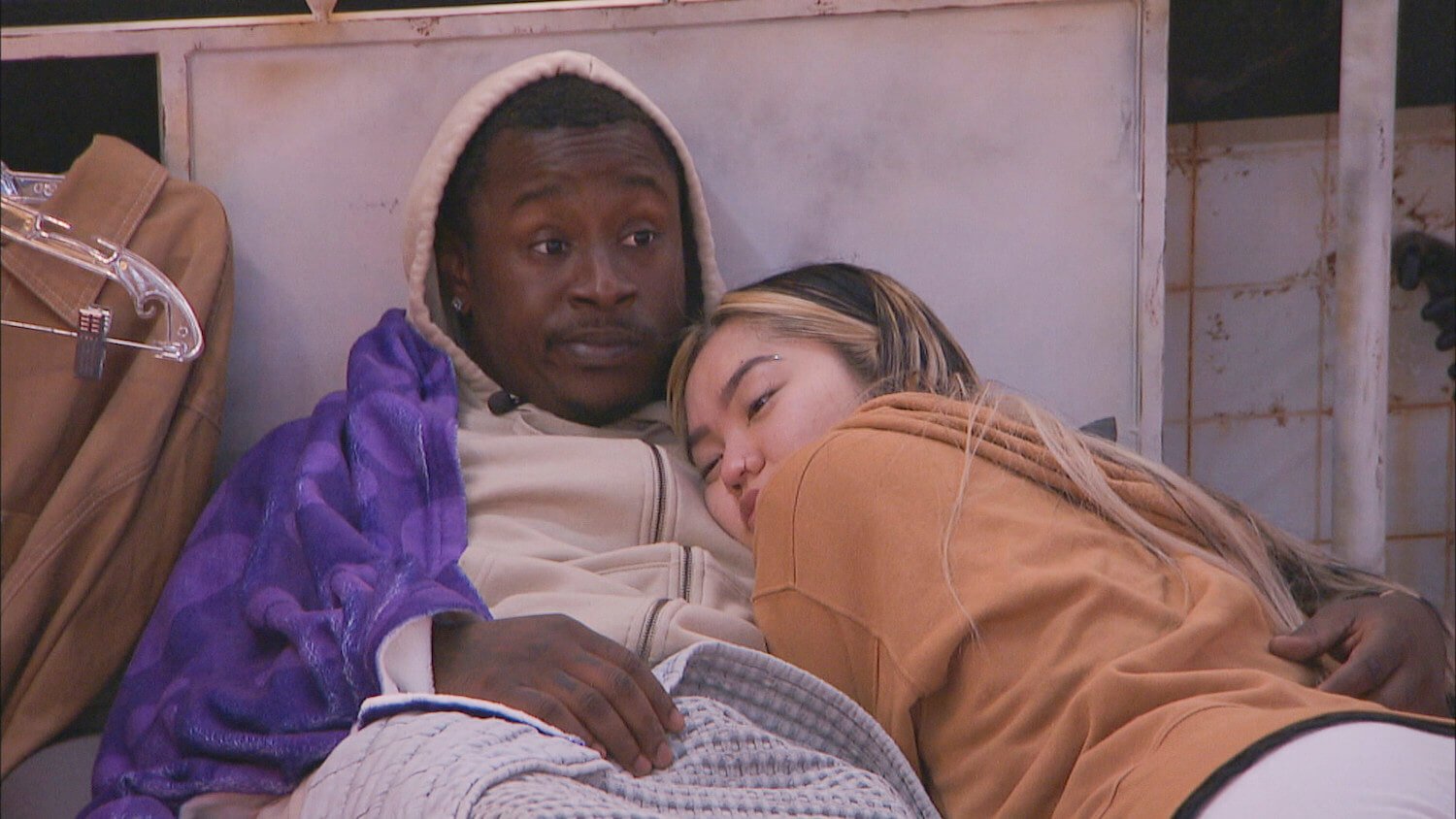 'Big Brother' Season 25 houseguests Jared Fields and Blue Kim cuddling