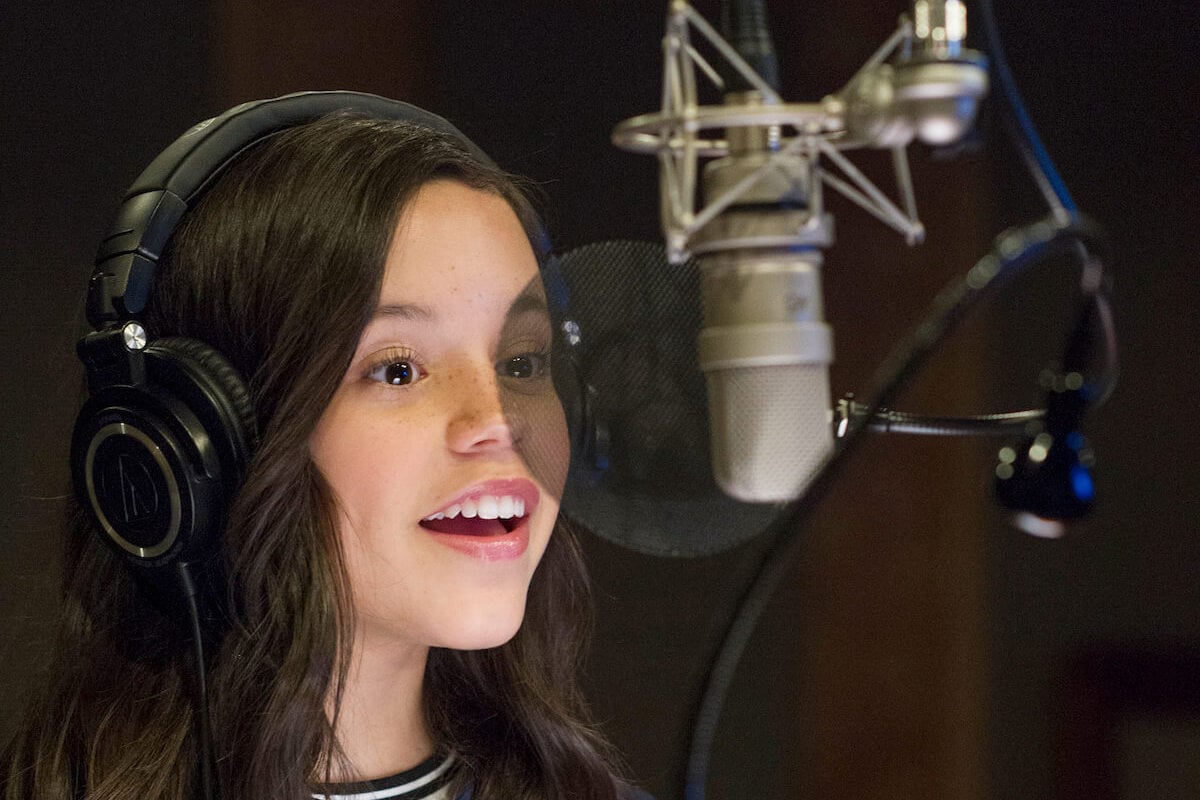Jenna Ortega, who made Disney history as a Latina princess in 'Elena of Avalor,' in a recording booth