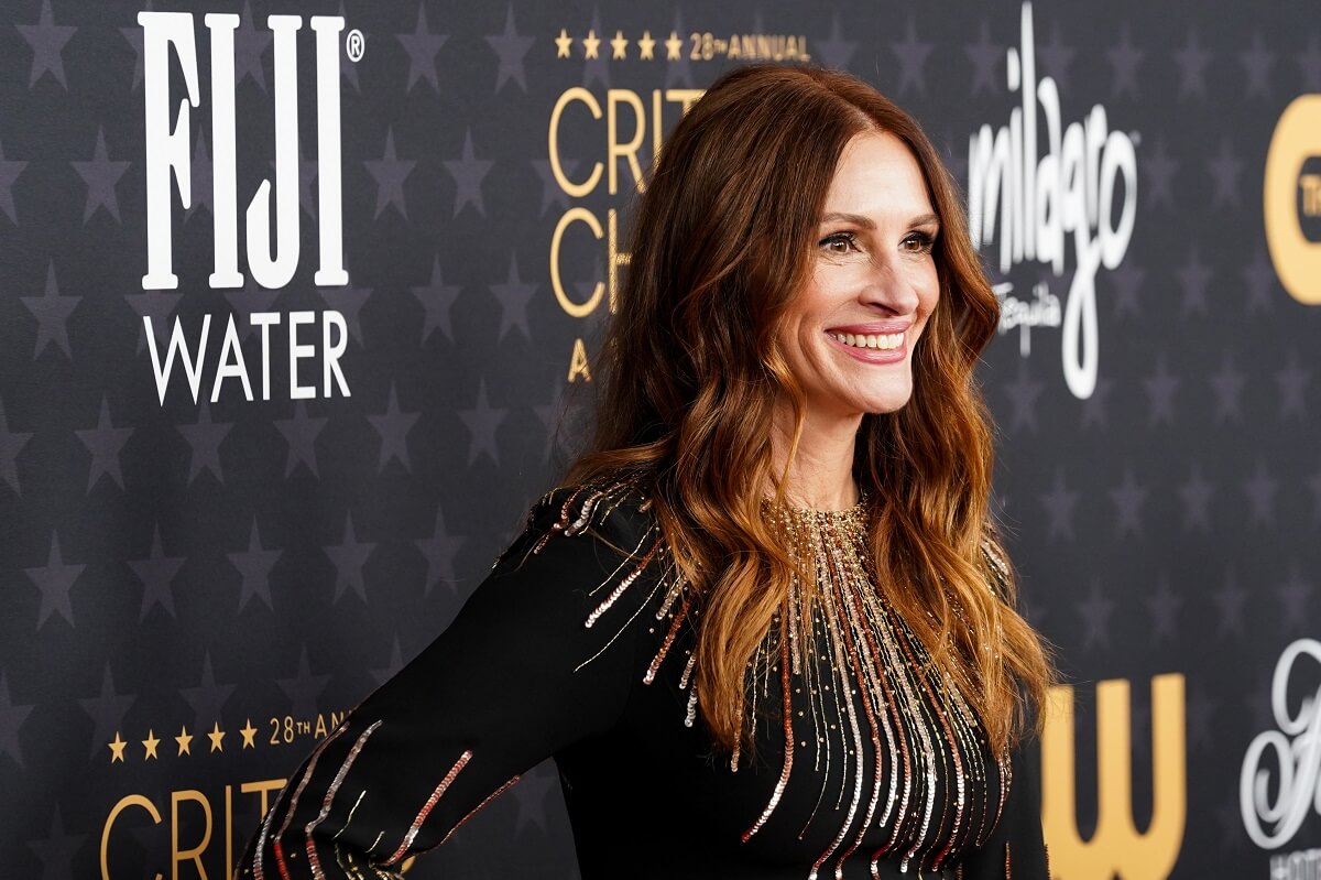 Julia Roberts, who has children and fans wanting to know how old the Roberts kids are today, attending the #SeeHer Award at 2023 Critics' Choice Awards