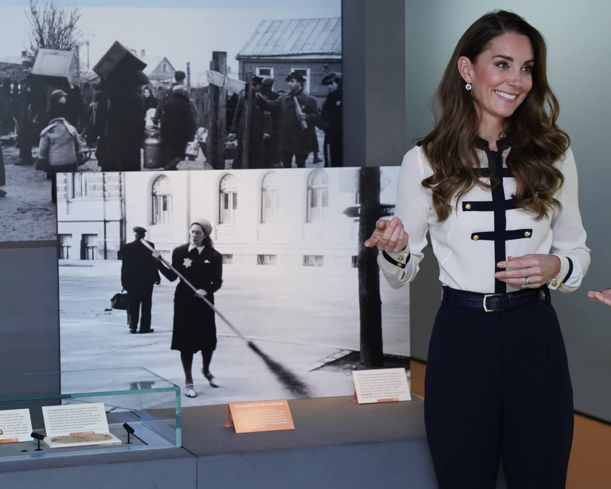 Catherine, Duchess of Cambridge visits the Imperial War Museum to officially open two new galleries, The Second World War Galleries and The Holocaust Galleries on November 10, 2021 in London, England