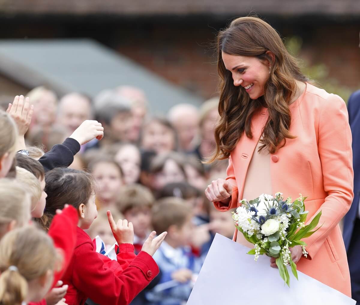 Kate Middleton meets local school children as she visits Naomi House Children's Hospice
