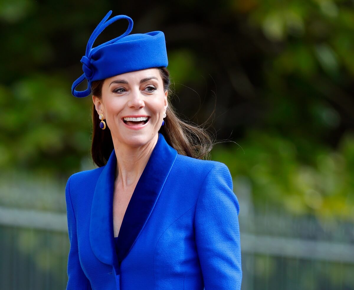 Kate Middleton, who a body language expert says style is influenced by stepmother-in-law Queen Camilla, attends the traditional Easter Sunday Mattins Service