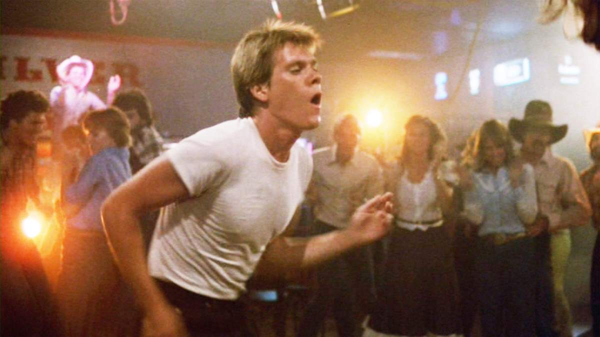 Kevin Bacon dances during a scene in Footloose