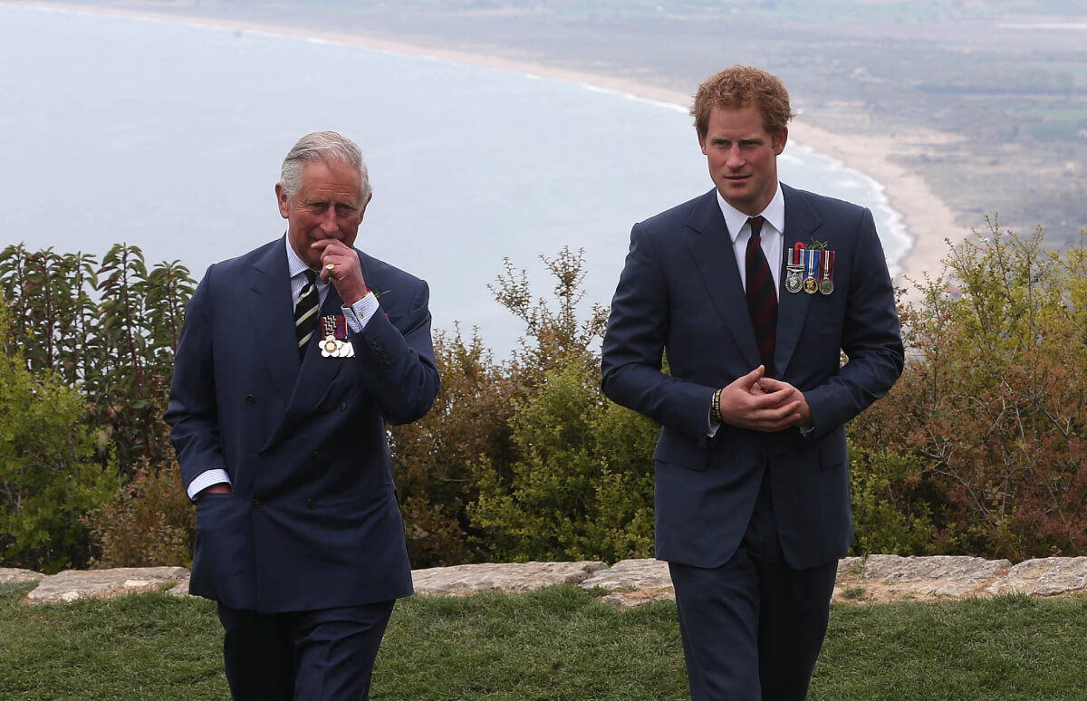 Prince Harry chats with King Charles, then the Prince of Wales during a visit to The Nek