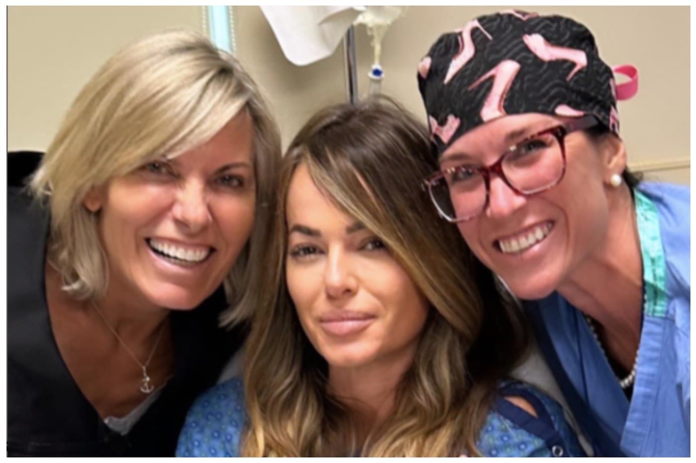Captain Sandy Yawn, Leah Shafer and Dr. Kayla Griffith before surgery