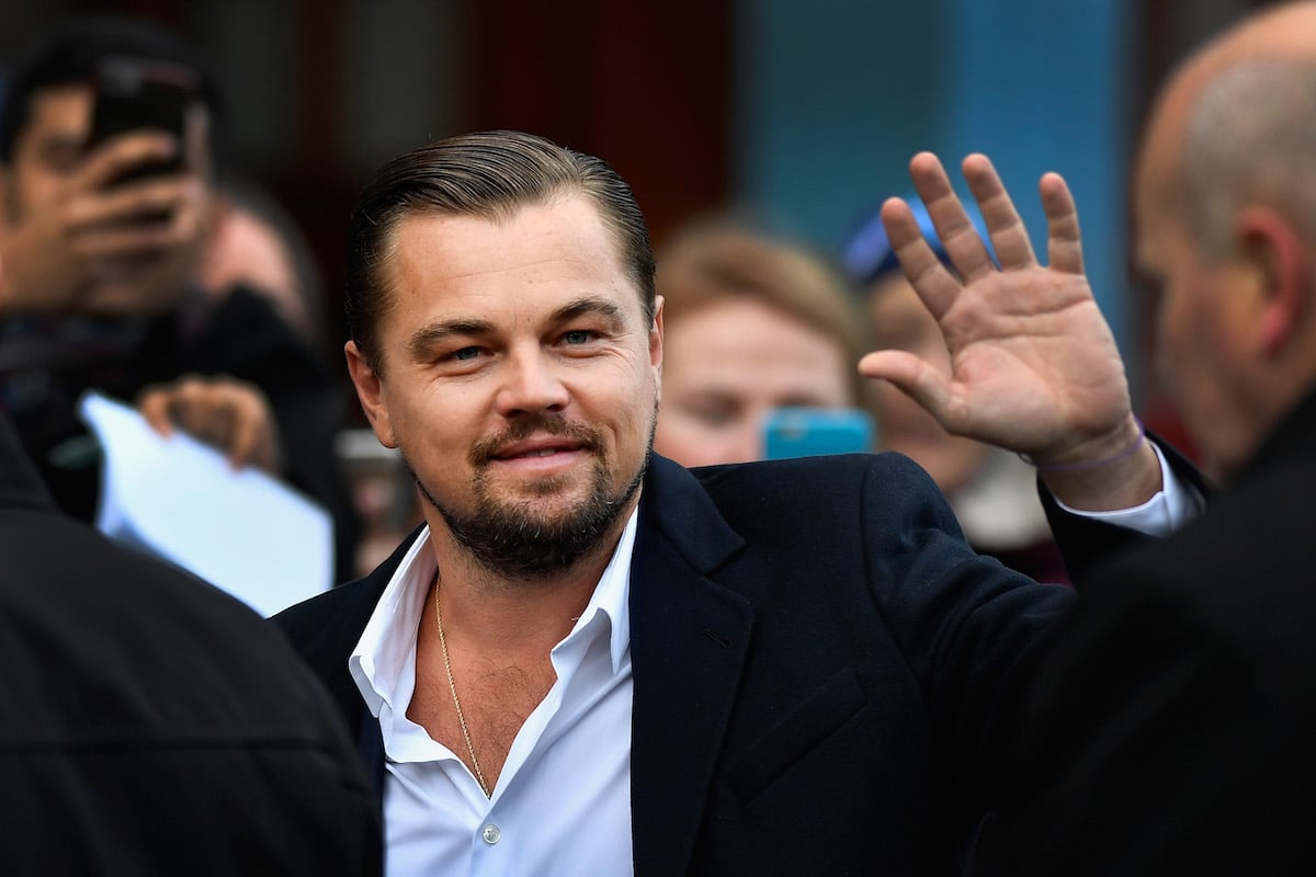 Leonardo Di Caprio showing his hand