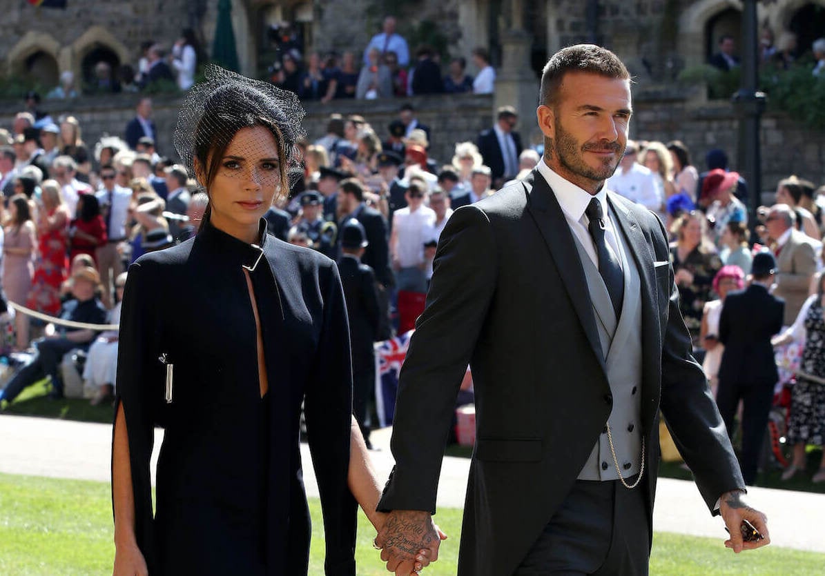 Victoria and David Beckham at Meghan Markle's 2018 wedding to Prince Harry