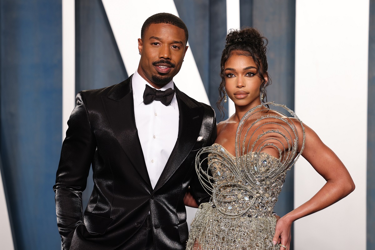 Michael B. Jordan and Lori Harvey attend the 2022 Vanity Fair Oscar Party together