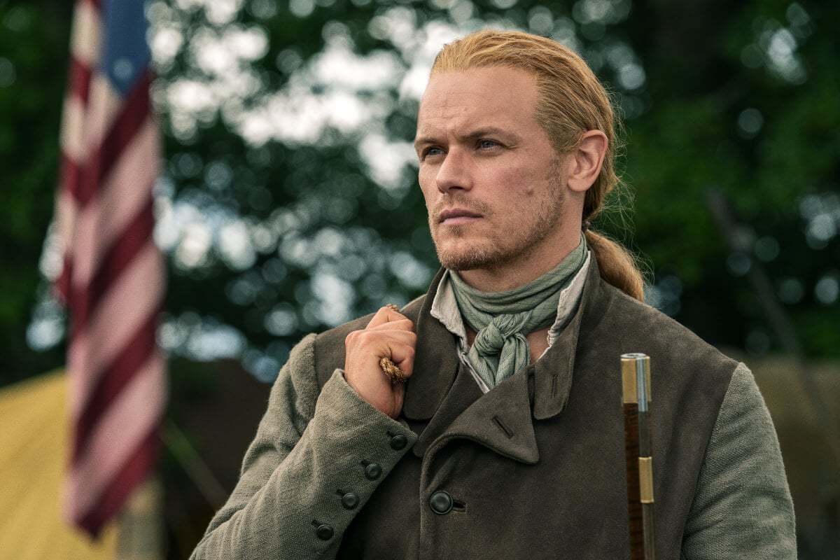 Outlander star Sam Heughan as Jamie Fraser in an image from season 7