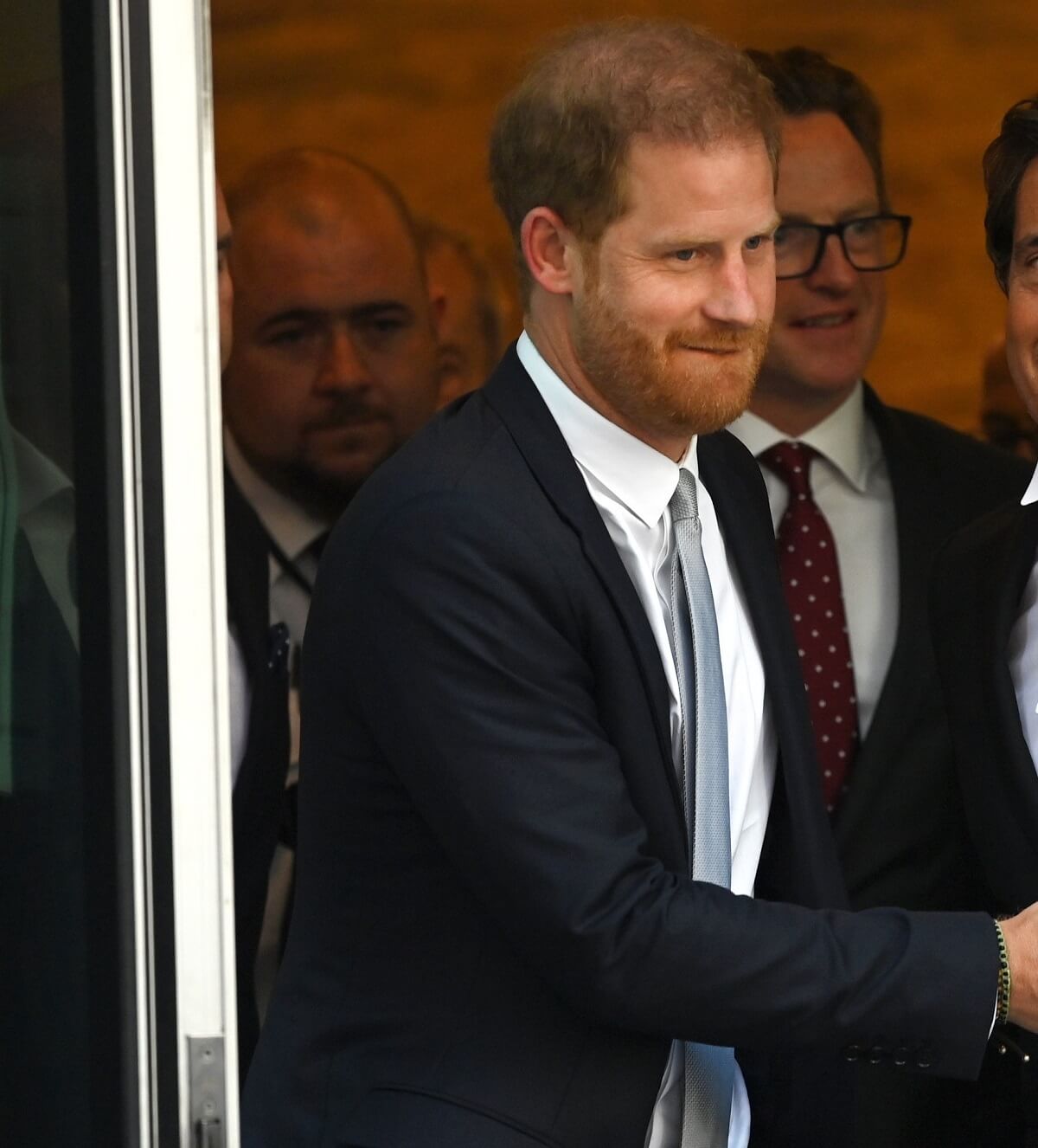 Prince Harry departs the Rolls Building of the High Court after giving evidence during the Mirror Group trial