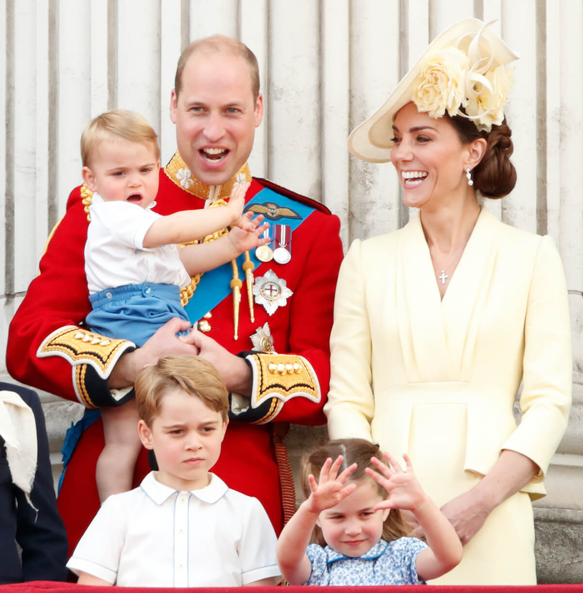 Prince William and Kate Middleton with their three kids, Prince George, Princess Charlotte, and Prince Louis