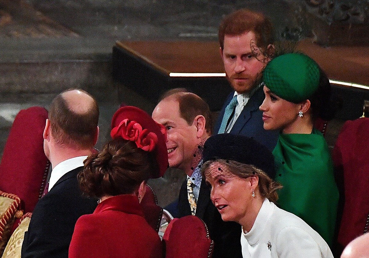 Prince Willliam, Kate Middleton, Prince Harry, Meghan Markle, Prince Edward, and Sophie at the 2020 Commonwealth Day Service