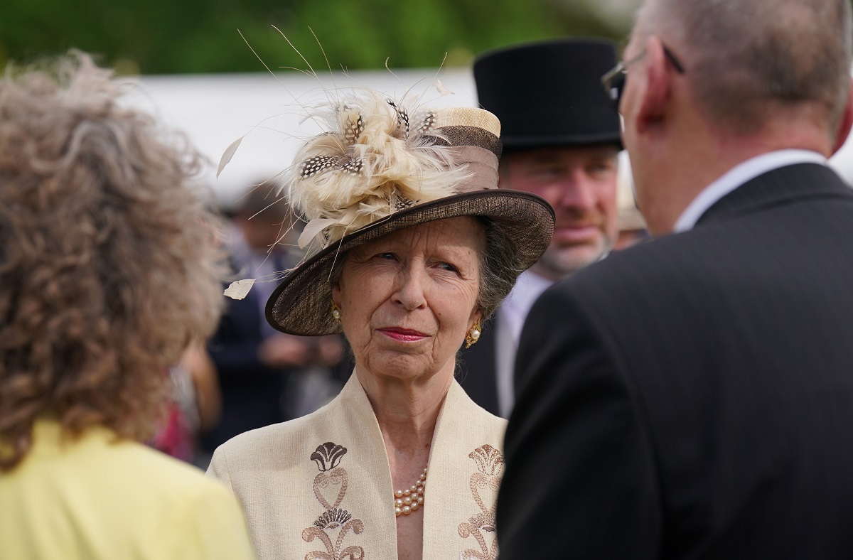 Princess Anne during a garden party in celebration of the coronation at Buckingham Palace