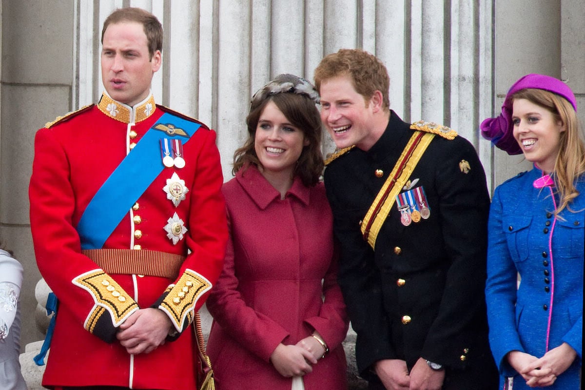 Princess Beatrice, who may be the person to heal the royal family rift, stands with Prince William, Prince Harry, and Princess Eugenie