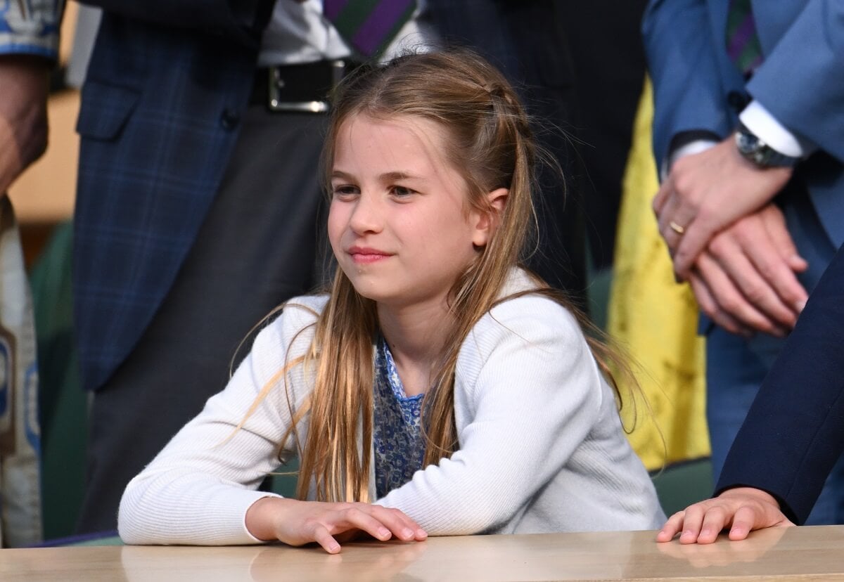 Princess Charlotte, who a psychic says already met her lifelong best friend and when she will meet her first boyfriend, watching the Wimbledon 2023 men's final