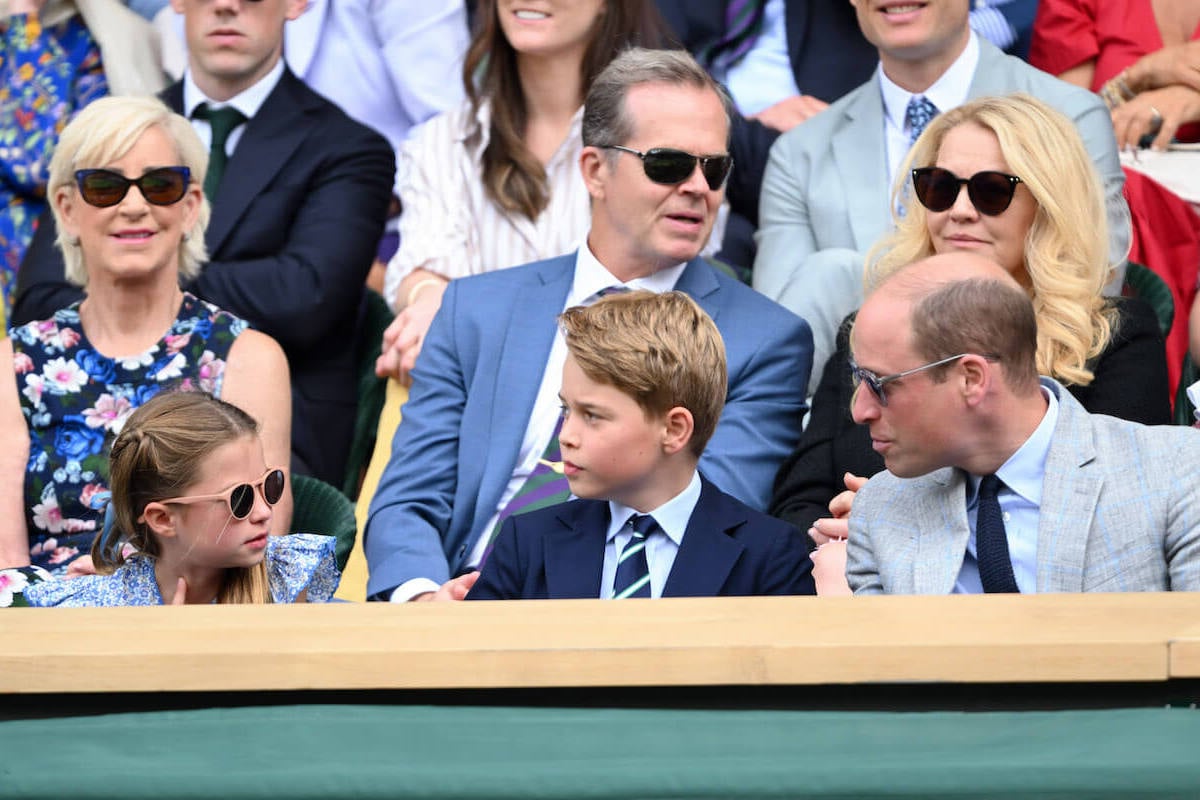 Princess Charlotte, who appeared alongside Prince William in a video for England's Lionesses ahead of the 2023 Women's World Cup, sits with Prince George and her father