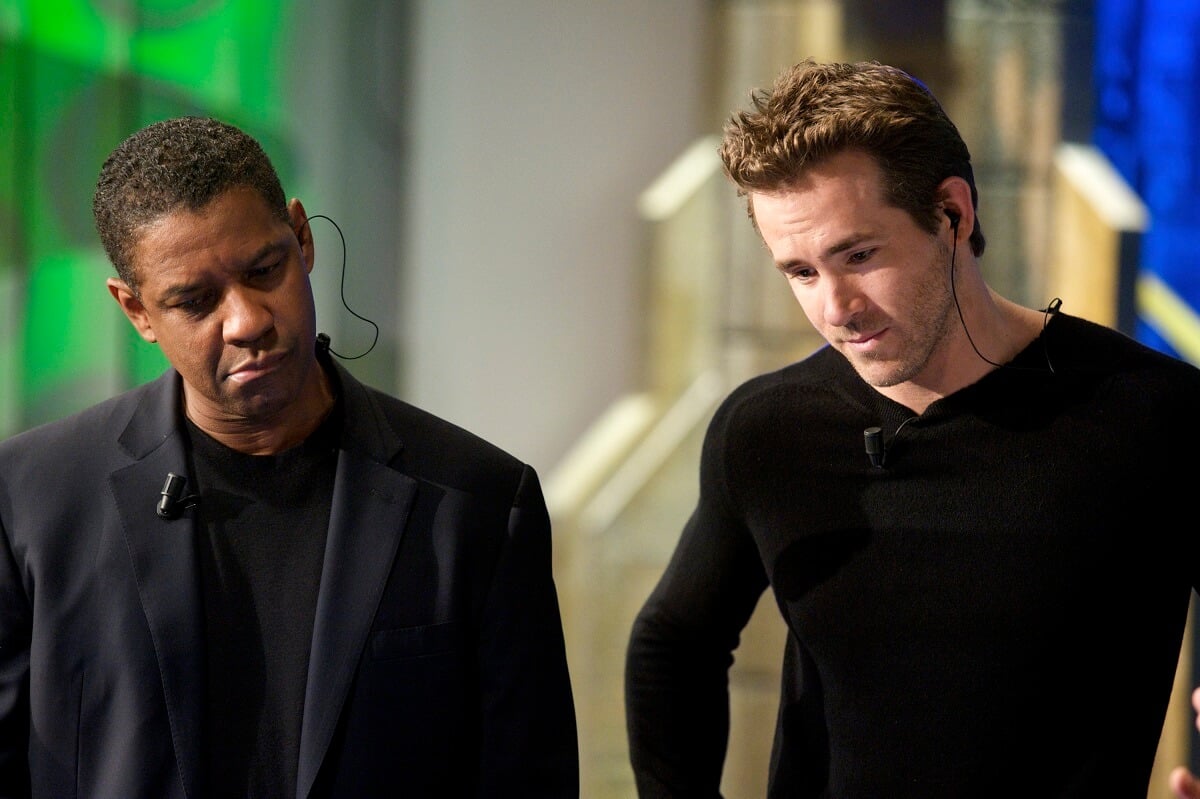 Ryan Reynolds and Denzel Washington at the 'El Hormiguero" TV show at Vertice 360 Studio.