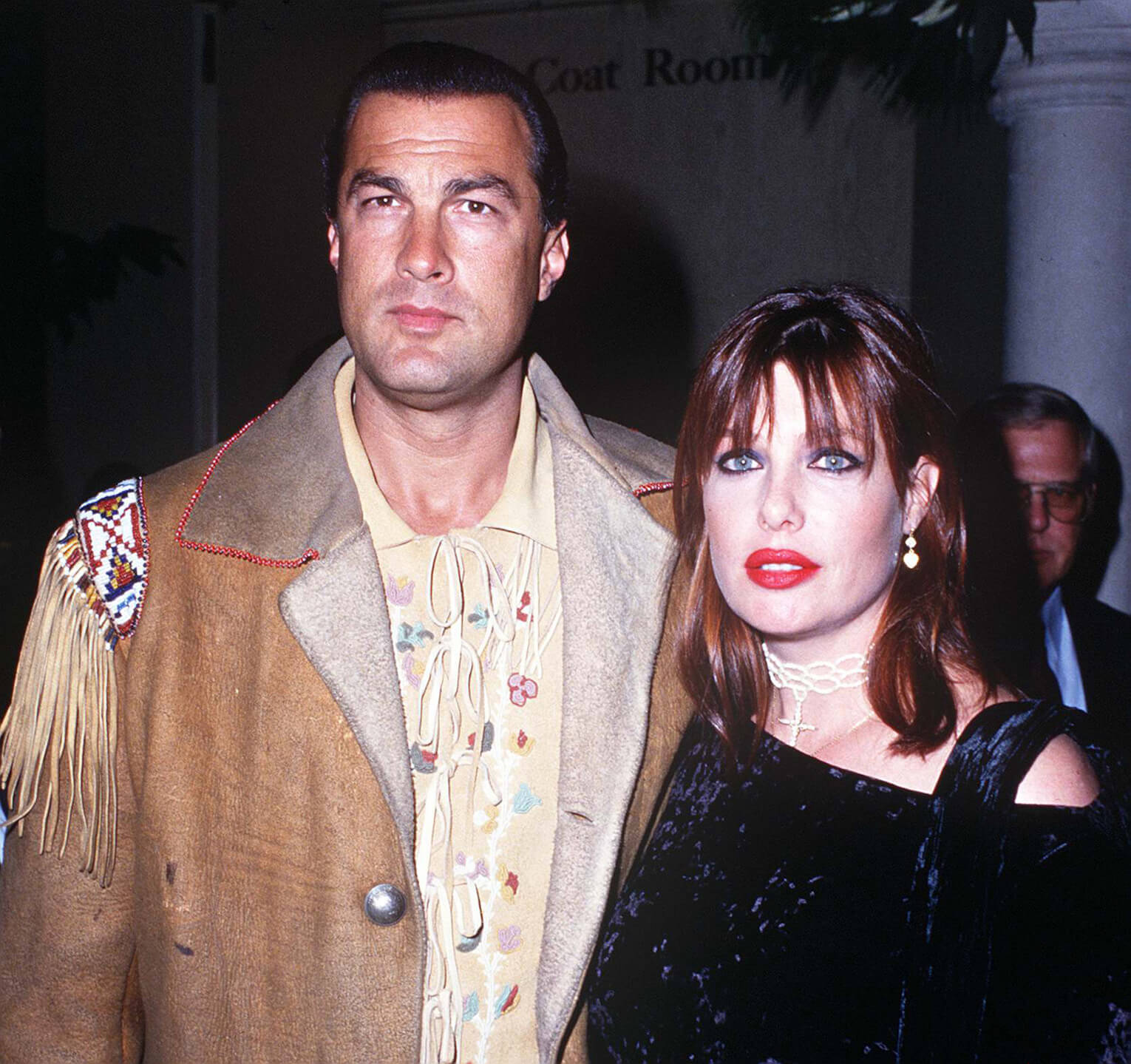 Steven Seagal in 1992 with his wife, Kelly LeBrock