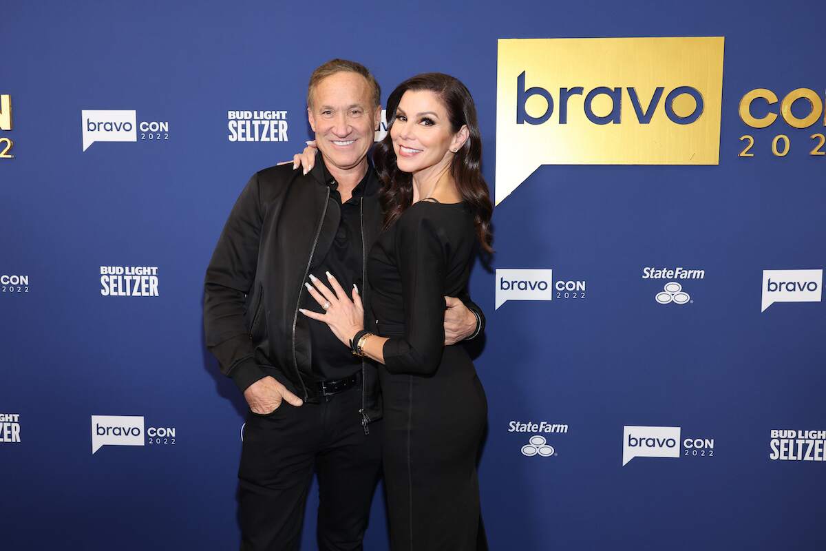 Terry Dubrow and Heather Dubrow smile on the 2022 Bravocon red carpet