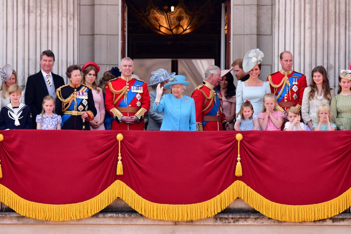The British royal family on the Buckingham Palace balcony in 2018