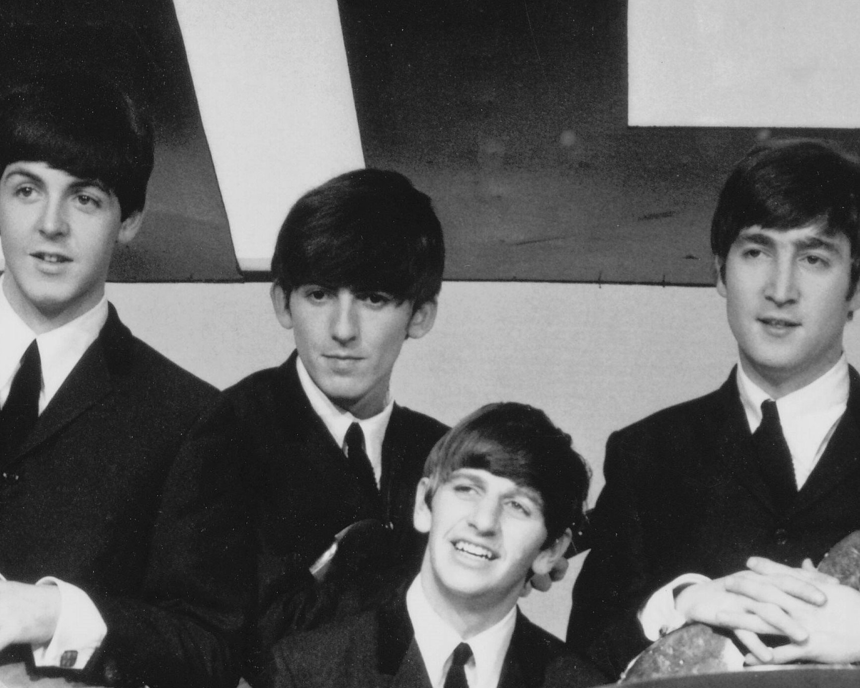 The Beatles in black-and-white