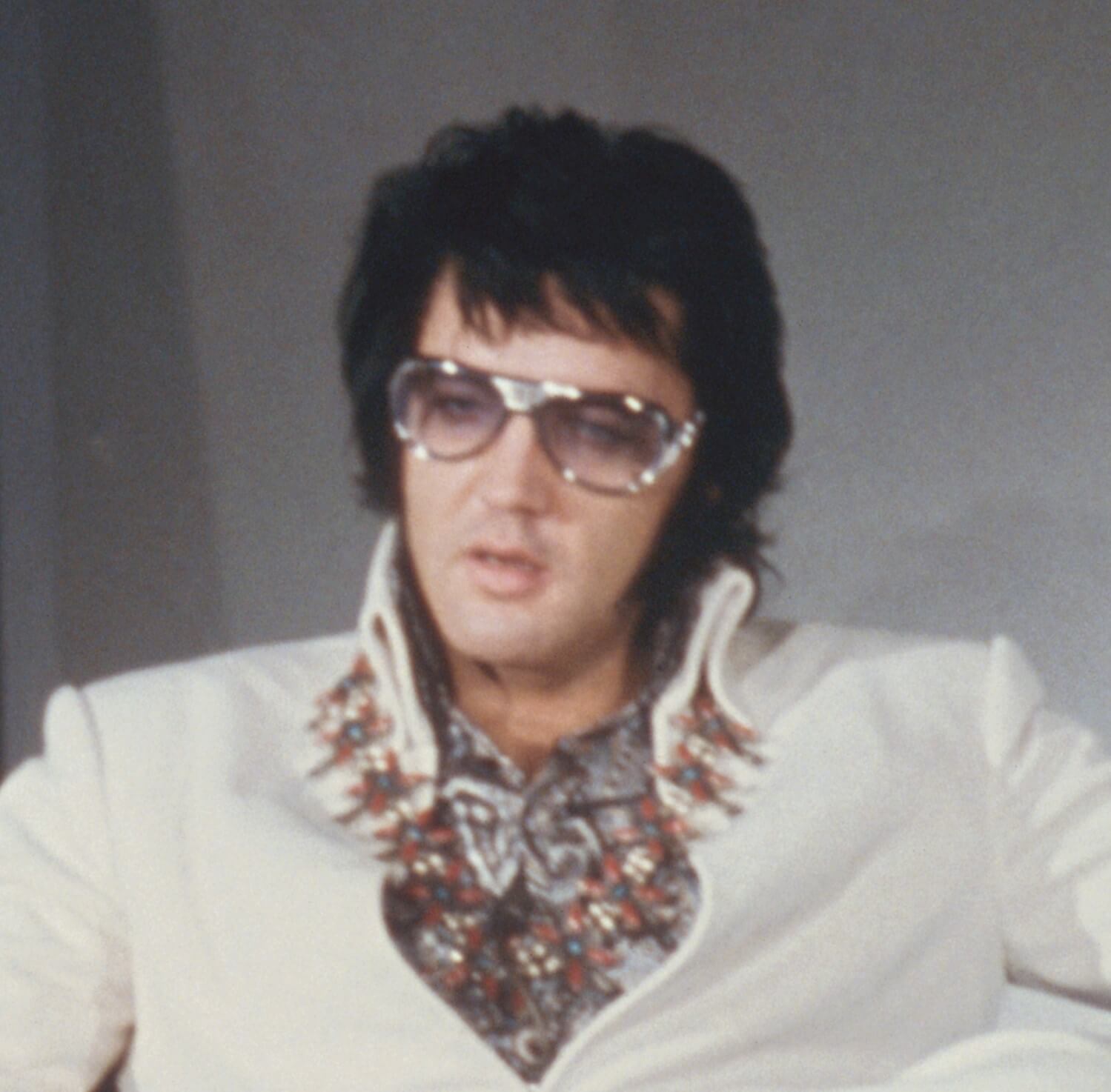 "All Shook Up" singer Elvis Presley in a jumpsuit