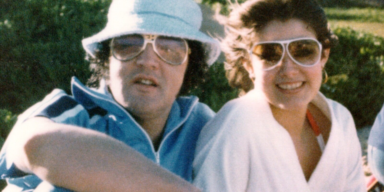 Elvis Presley and Ginger Alden were photographed in March of 1977 in Hawaii.