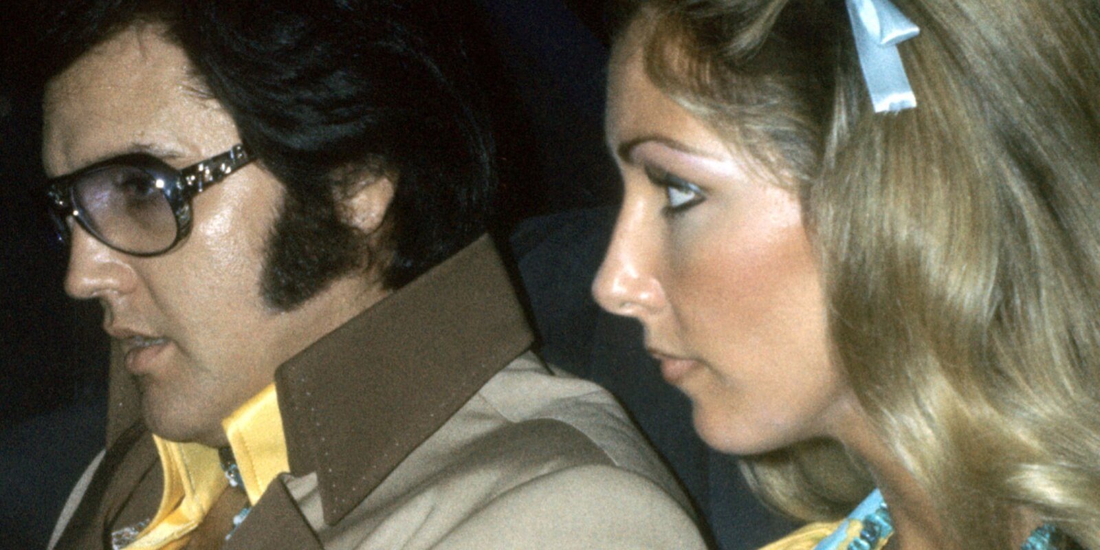 Elvis Presley and Linda Thompson photographed in 1976.