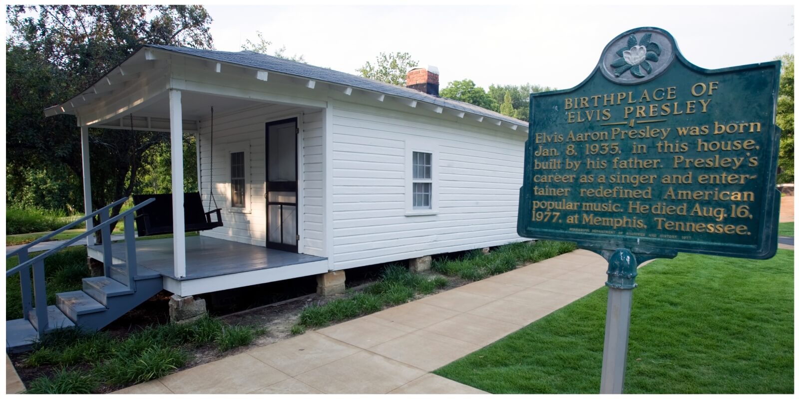 Elvis Presley's birthplace in Tupelo, MS where he lived with parents Vernon and Gladys Presley.