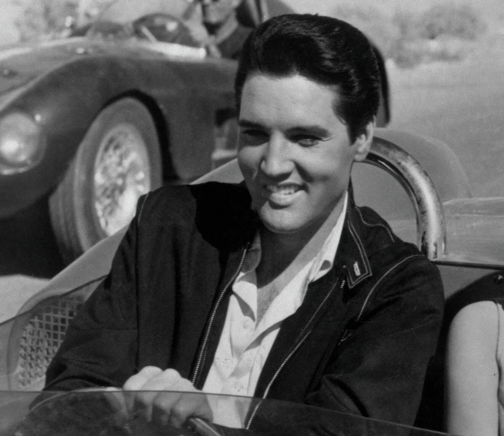 "Viva Las Vegas" singer Elvis Presley in a car