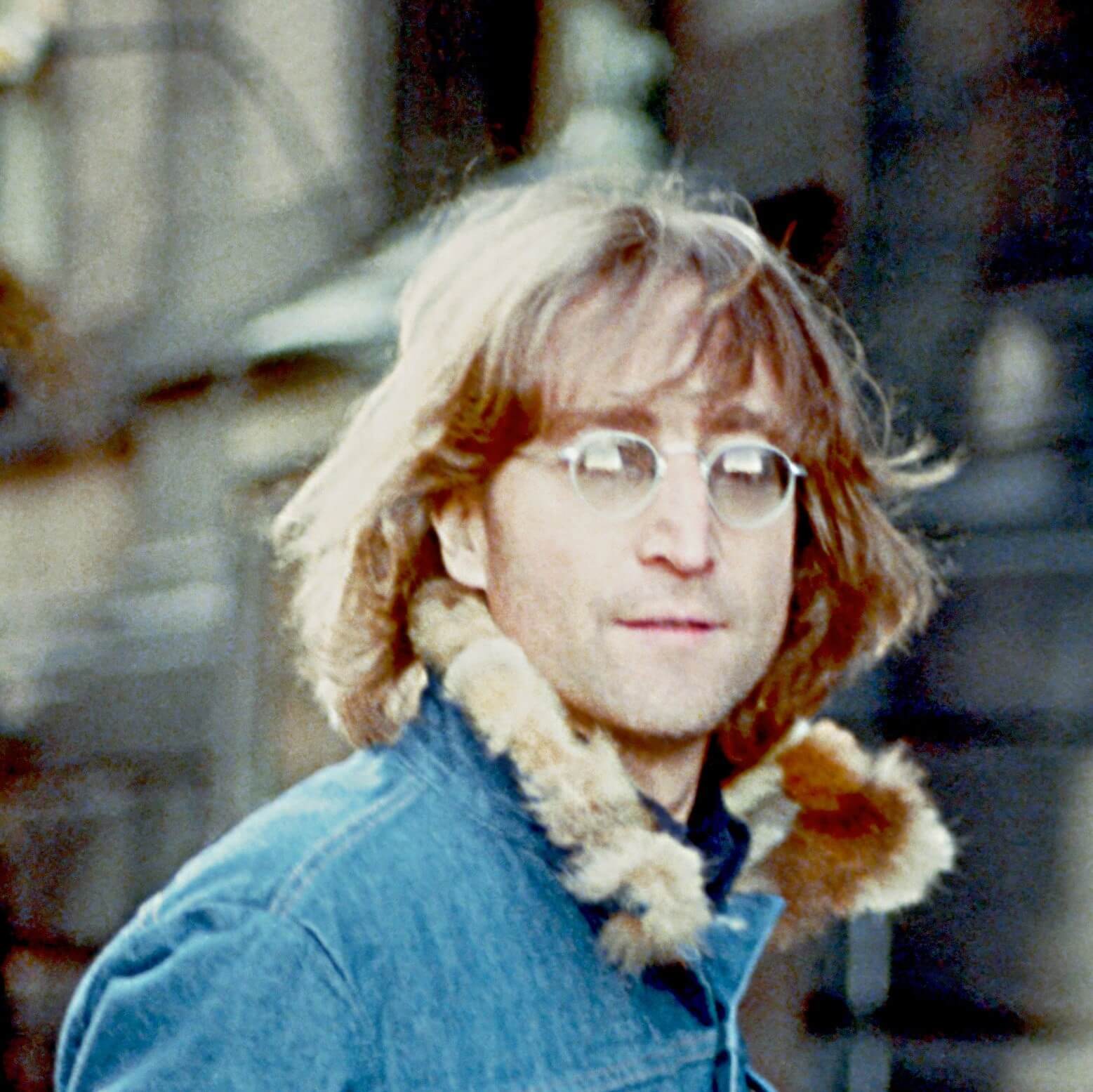 John Lennon wearing blue in New York City