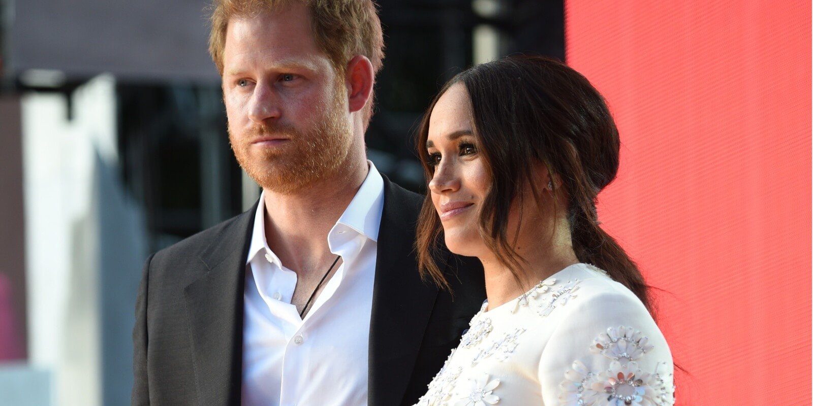 Prince Harry and Meghan Markle speak onstage during Global Citizen Live, New York on September 25, 2021 in New York City.