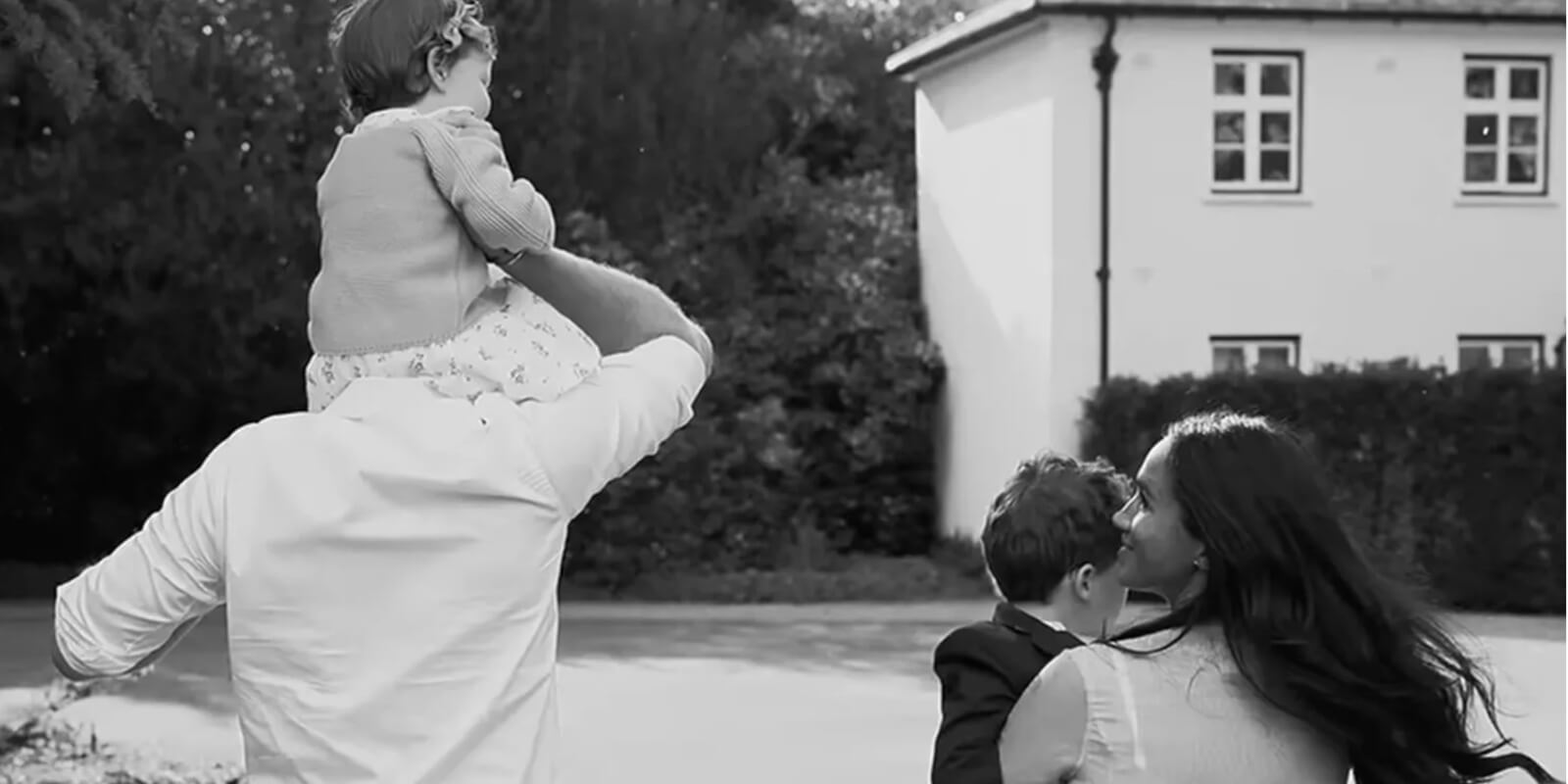 Prince Harry, Meghan Markle, Prince Archie and Princess Lilibet in a screen grab from the trailer for Netflix's 'Harry & Meghan.'