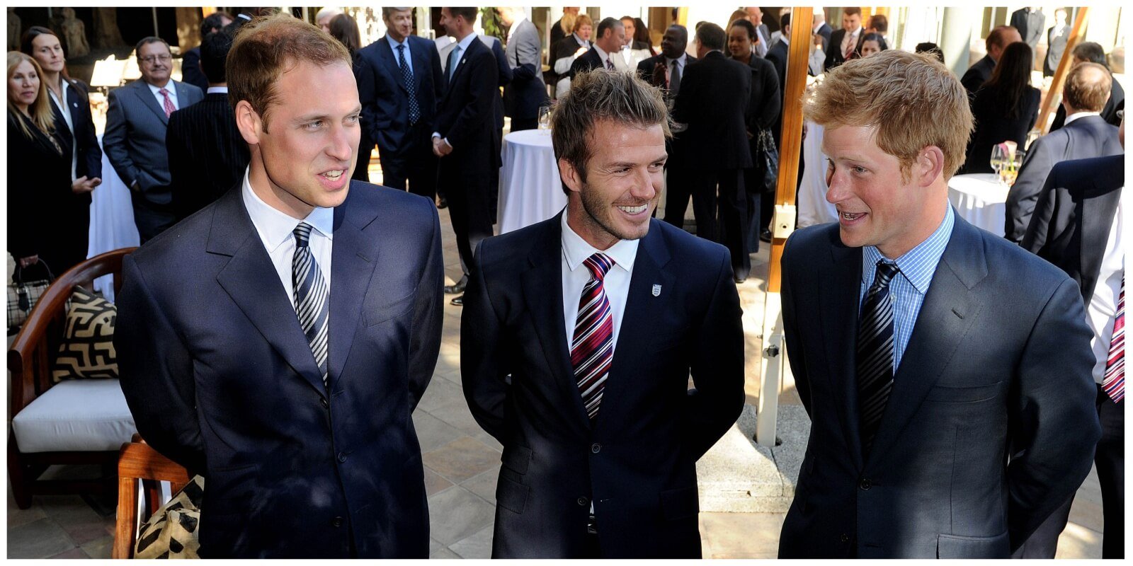 Prince William, David Beckham, and Prince Harry photographed in 2010.
