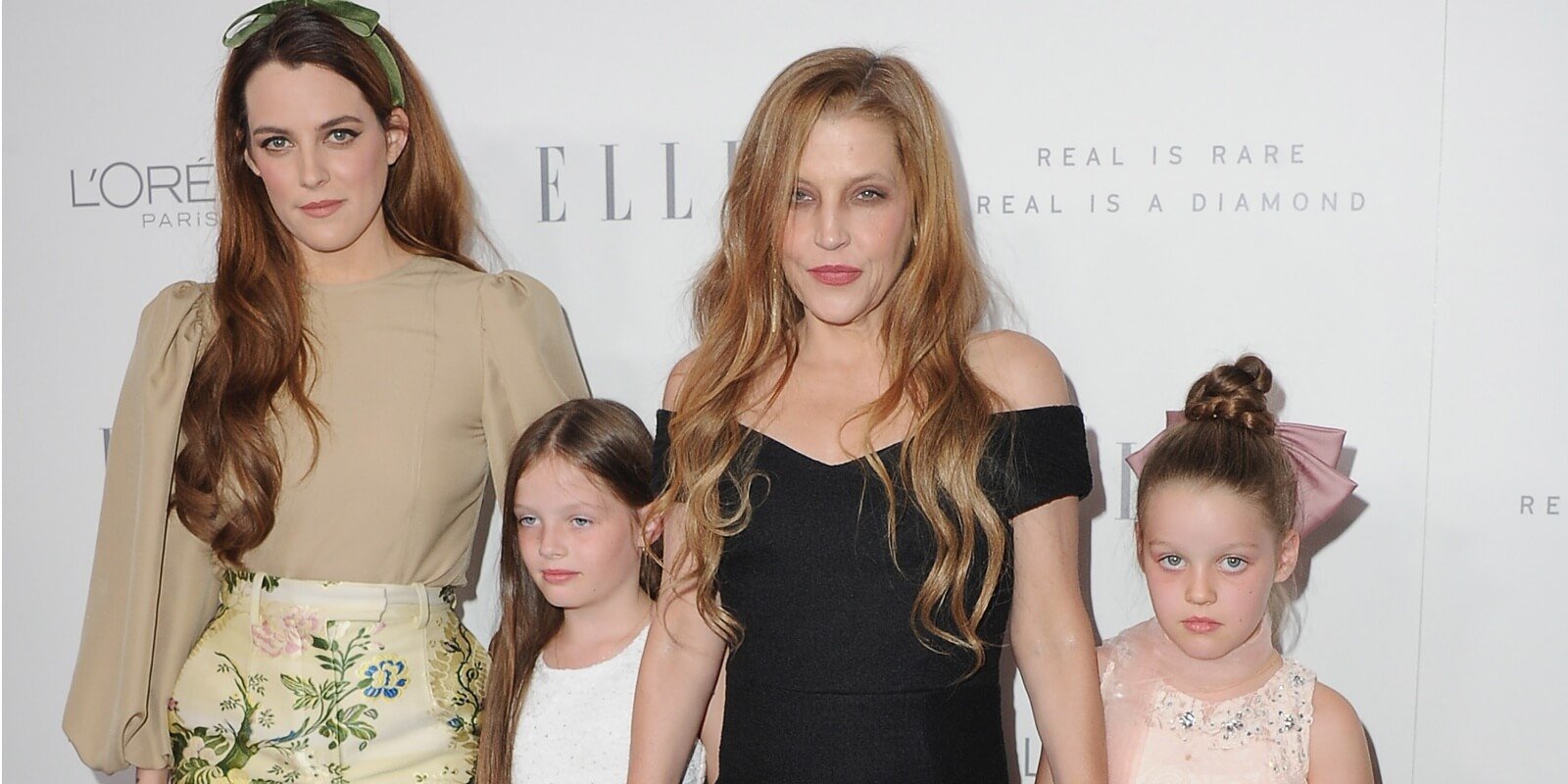 Riley Keough, Lisa Marie Presley, Harper and Finley Lockwood photographed in 2017.