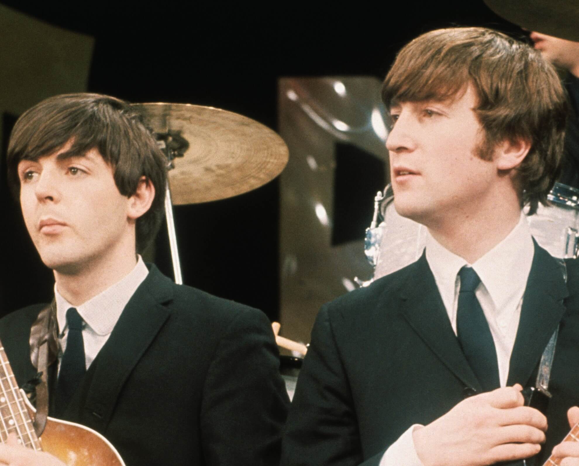 Paul McCartney and John Lennon during The Beatles' "Can't By Me Love" era
