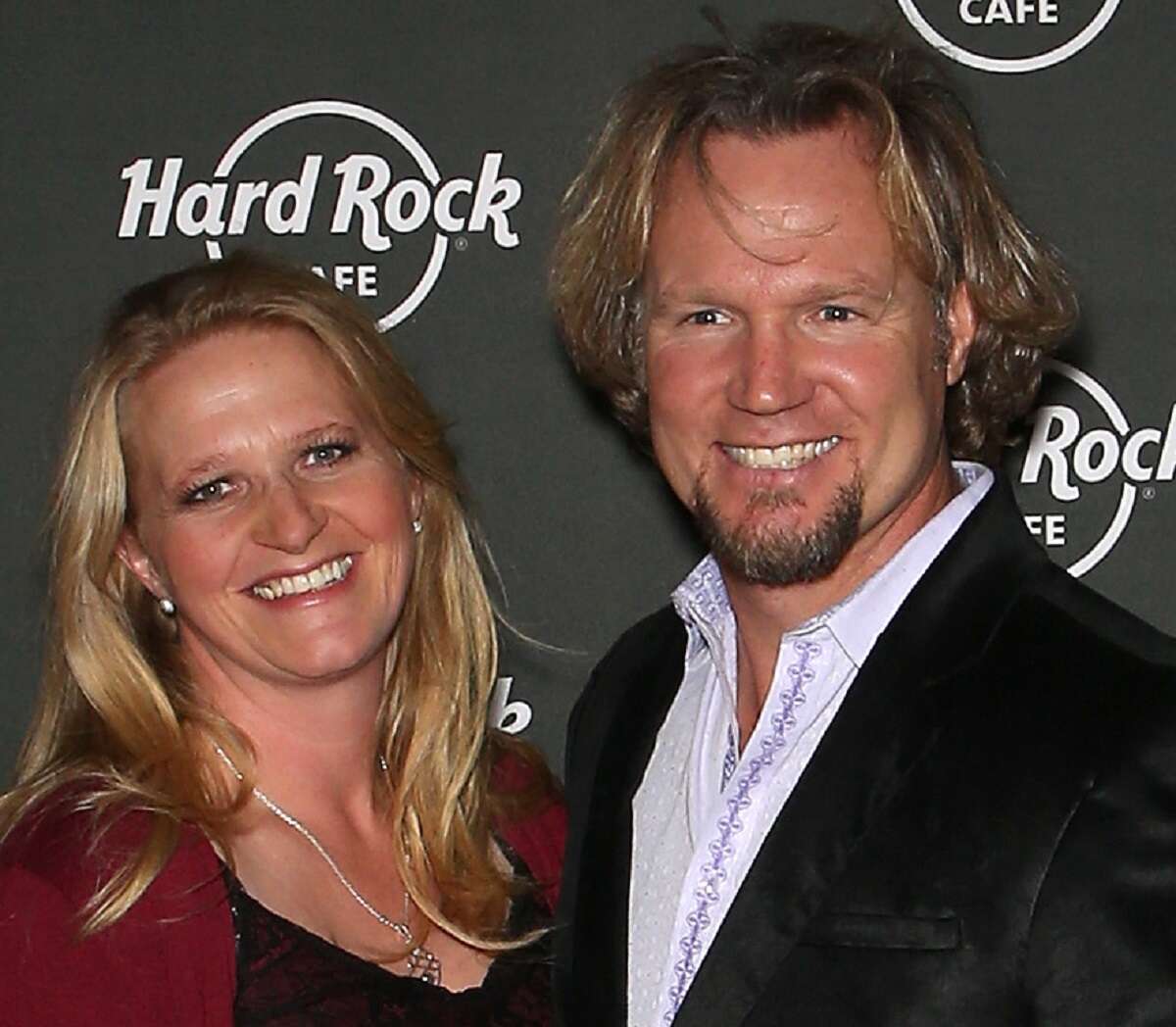 Christine and Kody Brown pose together at the Hard Rock Cafe Las Vegas in 2015