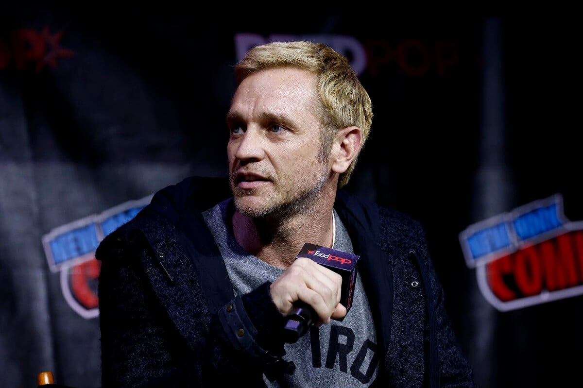 Devon Sawa speaking at comic-con about 'Chucky' season 2.