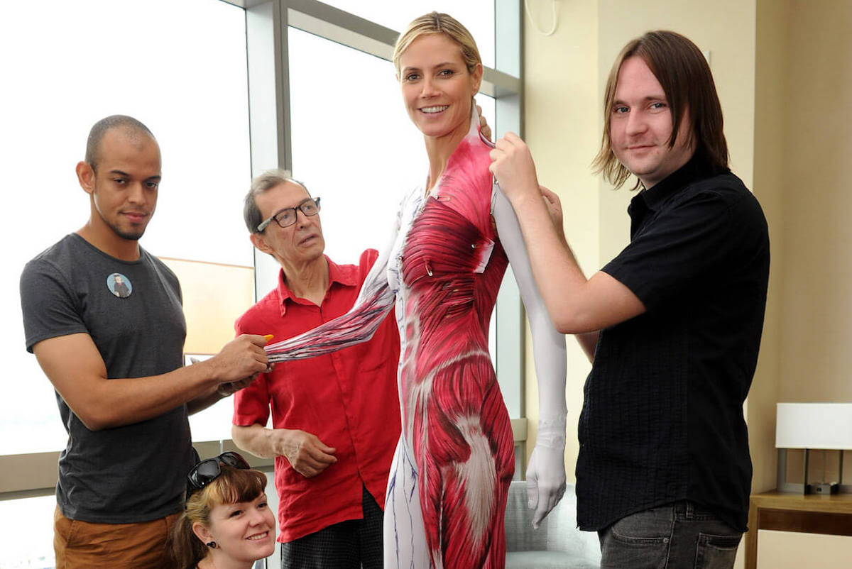 Heidi Klum at a costume fitting for her Halloween party