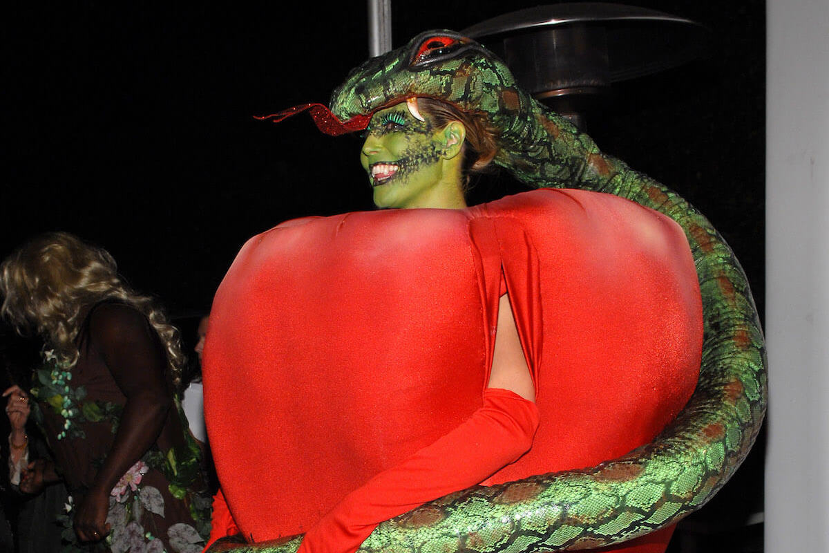 Heidi Klum at her annual Halloween party dressed as an apple