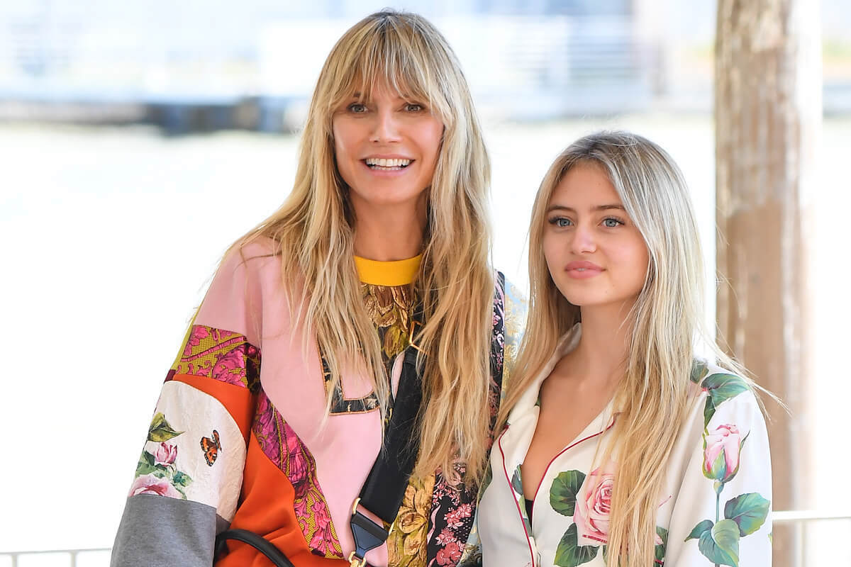 Heidi Klum, who gave her daughter Leni Klum modeling advice, stands with Leni Klum