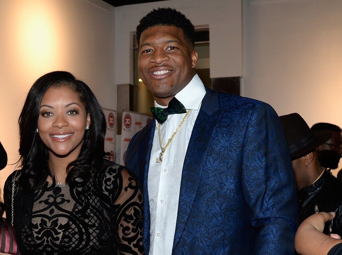 Jameis Winston and his wife, Breion Allen, attend the Super Bowl Gospel Celebration in Atlanta