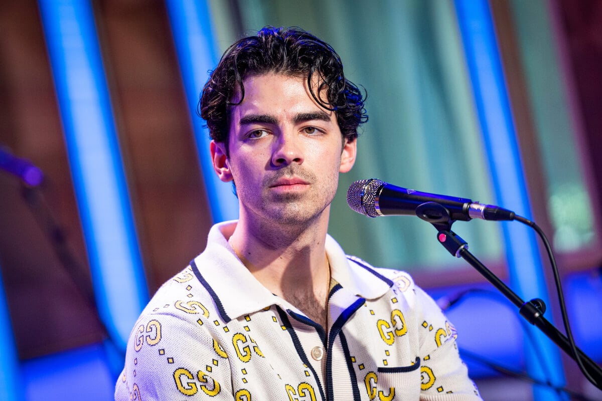 Joe Jonas of the Jonas Brothers speaks during SiriusXM Hits 1 Celebrity Session at SiriusXM Studios on May 05, 2023