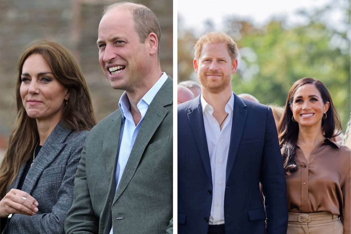 Kate Middleton and Prince William, whose body language an expert compared to Prince Harry and Meghan Markle, and Prince Harry and Meghan Markle