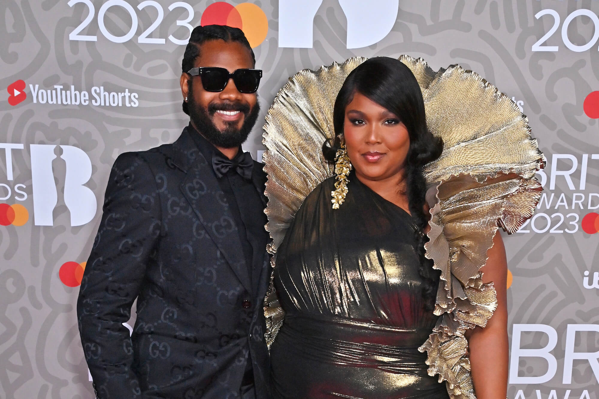 Lizzo and her boyfriend, Myke Wright dressed for the BRIT Awards in February 2023