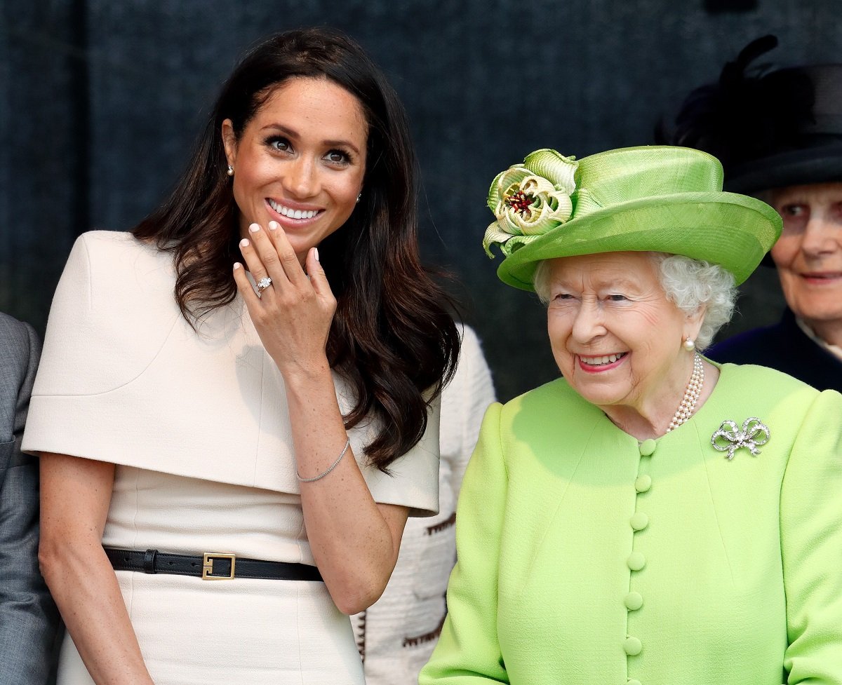 Meghan Markle and Queen Elizabeth II attend a ceremony to open the Mersey Gateway Bridge in Widnes, England