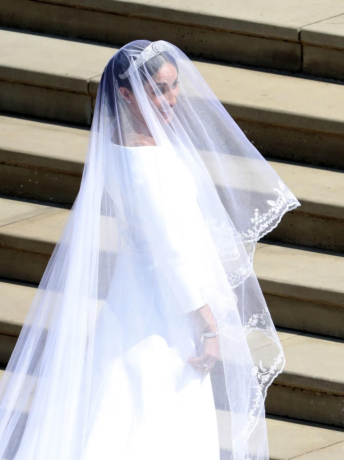 Meghan Markle arrives for her wedding to Prince Harry at St George's Chapel, Windsor Castle