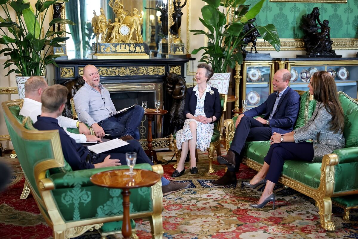 Mike Tindall, Princess Anne, Prince William, and Kate Middleton attend a recording of Tindall's 'The Good, The Bad and The Rugby' podcast in Windsor Castle