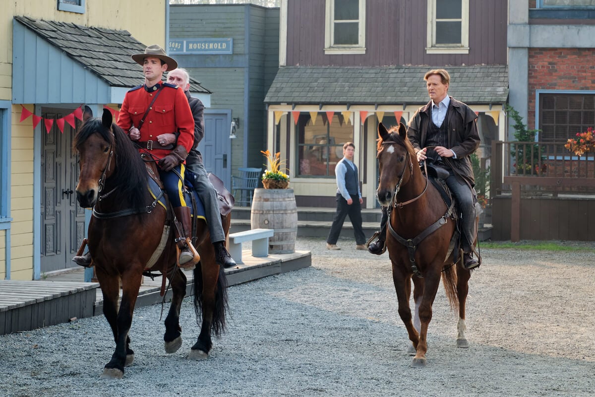 Nathan and Bill riding horses in 'When Calls the Heart' Season 10